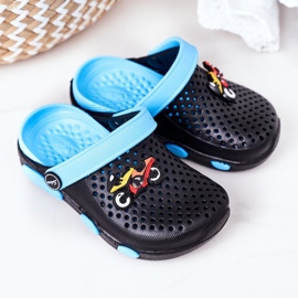 Pantuflas Niños Espuma Kroks Negro-Azul Oliver 4