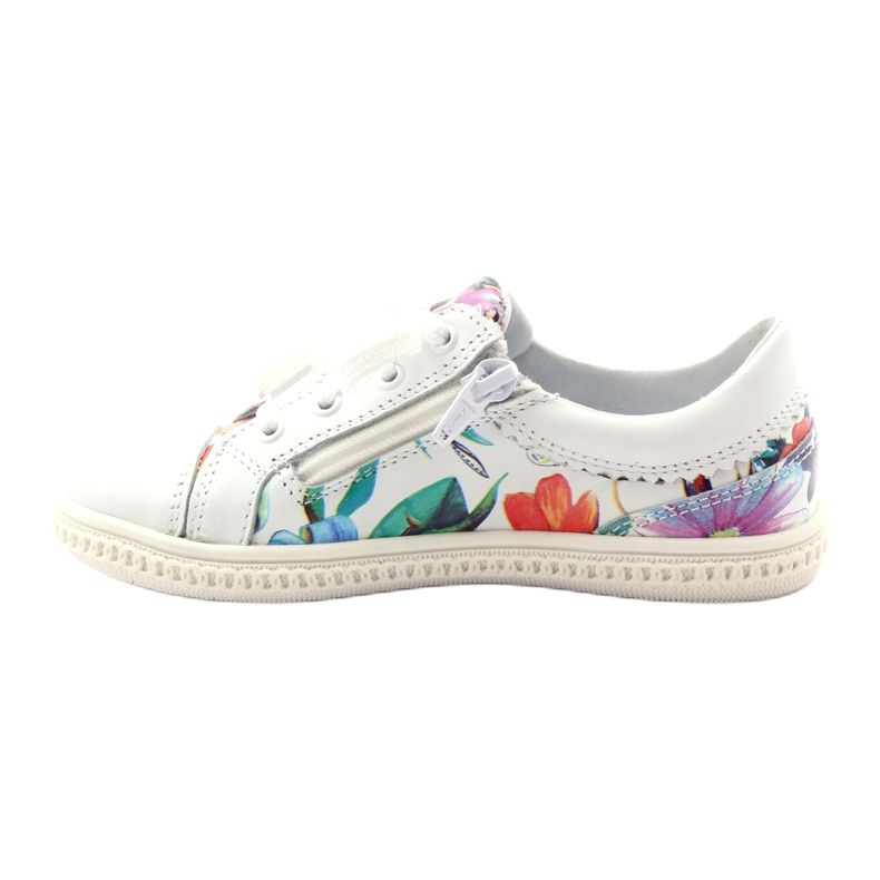 Zapatos niña flores Bartek 15524 blanco púrpura naranja verde 2