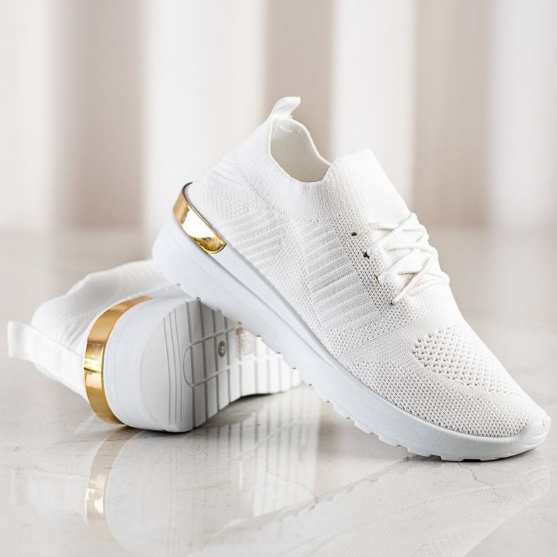 SHELOVET Zapatillas cómodas sin cordones blanco 1