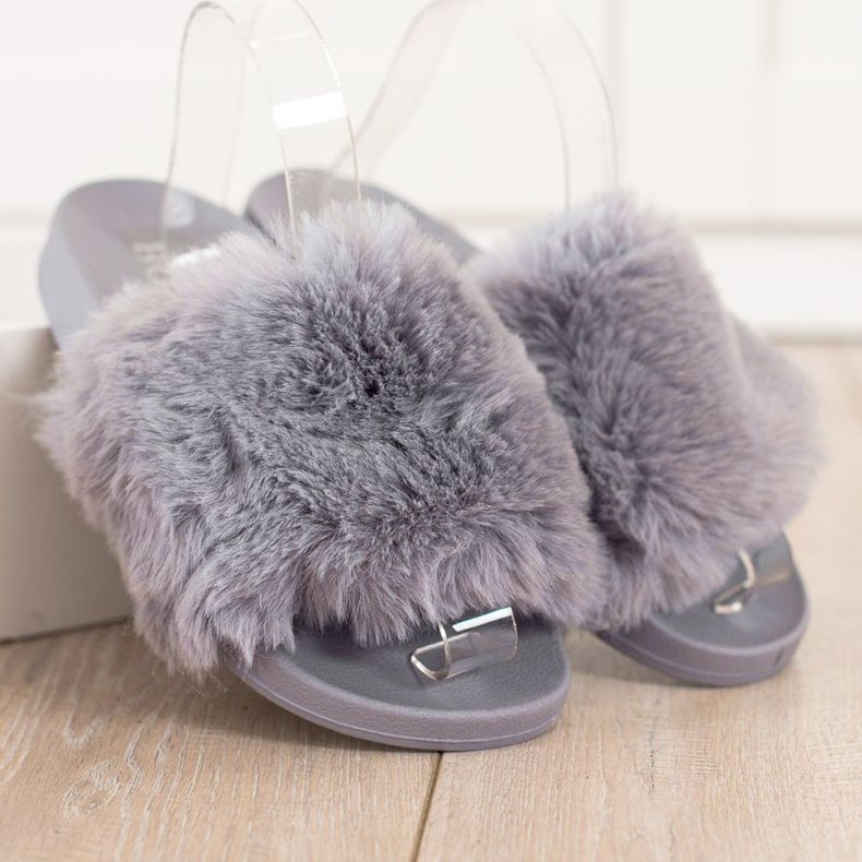 Bona Chanclas casuales con piel gris 1