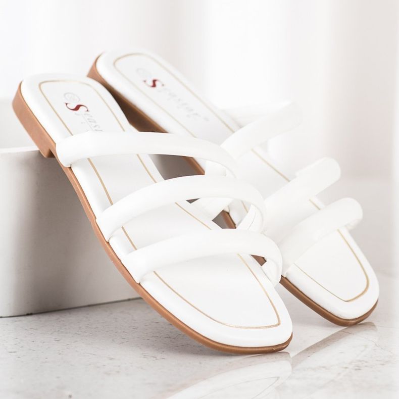 Seastar Pantuflas Eco Piel Con Tirantes blanco 2