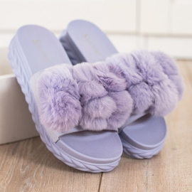 Seastar Pantuflas Moradas Con Piel violeta 2