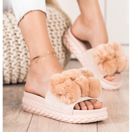 Seastar Pantuflas beige con pelo 1
