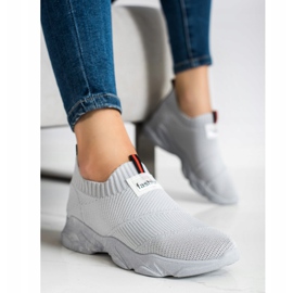SHELOVET Zapatillas de moda sin cordones grises 2