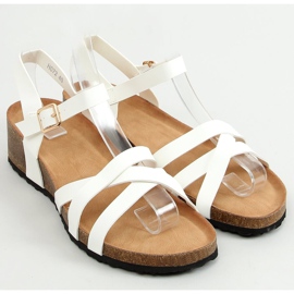 Sandalias blancas con cuña de corcho H072 Blanco 1