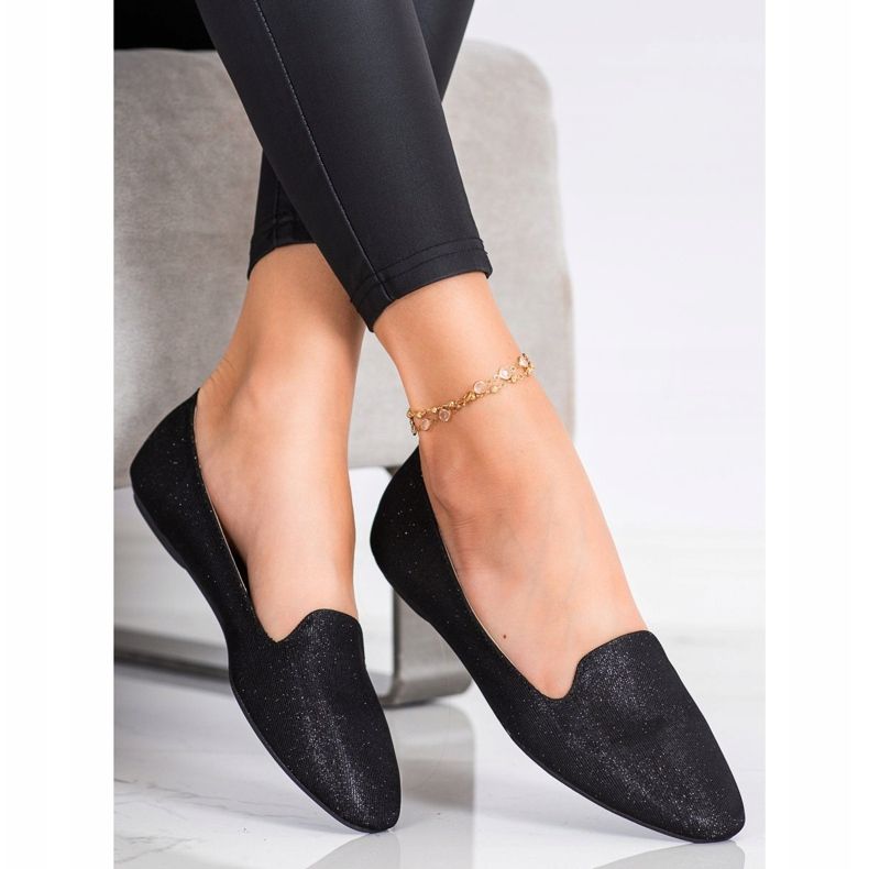 Super Mode Bailarinas con purpurina negro 1