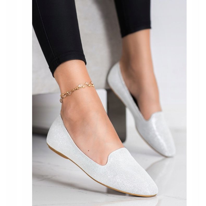 Super Mode Bailarinas con purpurina plata 1 Super Mode Bailarinas con purpurina plata 1