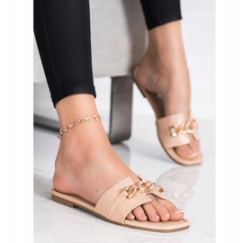 Renda Pantuflas Elegantes Con Adorno beige 3