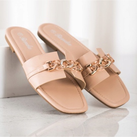 Renda Pantuflas Elegantes Con Adorno beige 2
