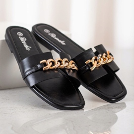 Renda Pantuflas Elegantes Con Adorno negro 2