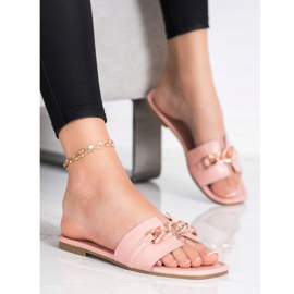 Renda Pantuflas Elegantes Con Adorno rosado 1