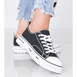 Zapatillas de mujer negras sobre suela gruesa Georgia negro 2