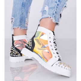 Botas transparentes en blanco y negro con tachuelas Lea 1 Botas transparentes en blanco y negro con tachuelas Lea 1