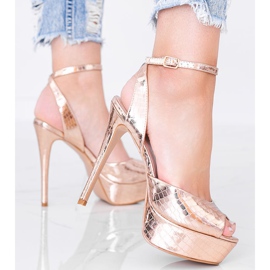 Sandalias rosa de tacón alto Megi rosado 2