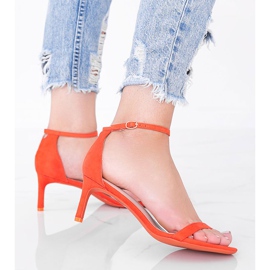 Sandalias naranjas de tacón bajo de New Love 1