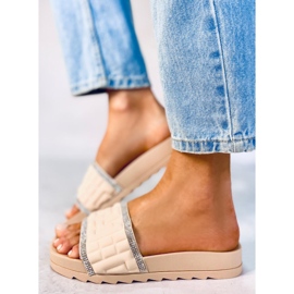 Zapatillas de mujer beige 35-211 Beige 3