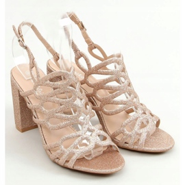Sandalias tacón Champagne 5099 Champagne rosa dorado 1