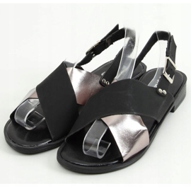 Sandalias de mujer negras S060117 Negra negro plata 1