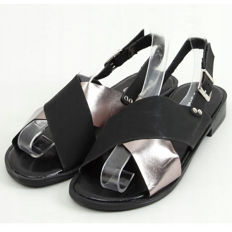 Sandalias de mujer negras S060117 Negra negro plata 1
