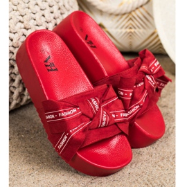 SHELOVET Zapatillas de moda con lazo rojo 1