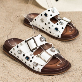 Seastar Chanclas de moda con cristales. blanco 3