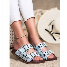 Seastar Chanclas de moda con cristales. azul 3