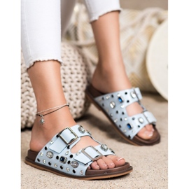 Seastar Chanclas de moda con cristales. azul 4