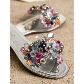 Sabatina Pantuflas Transparentes Con Adornos gris 2