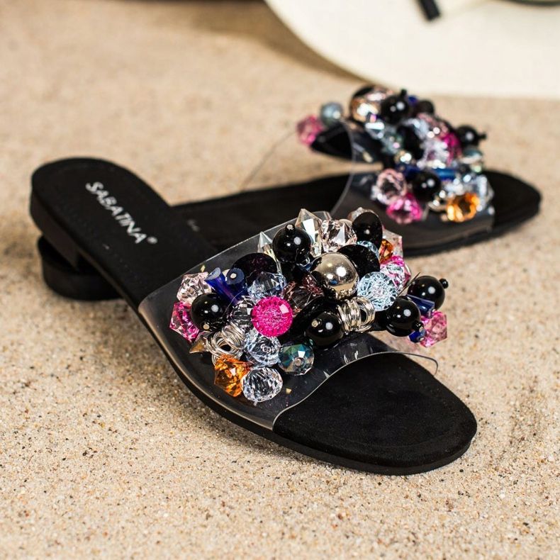 Sabatina Chanclas transparentes con Ozobami negro 1