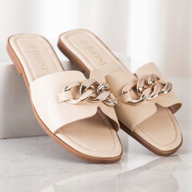 SHELOVET Pantuflas Con Decoración Dorada beige 3
