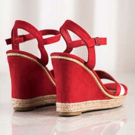 Kayla Sandalias de tacón rojo 1