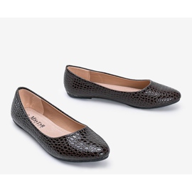 Bailarinas de charol marrón con estampado de piel de cocodrilo Mozzare 2