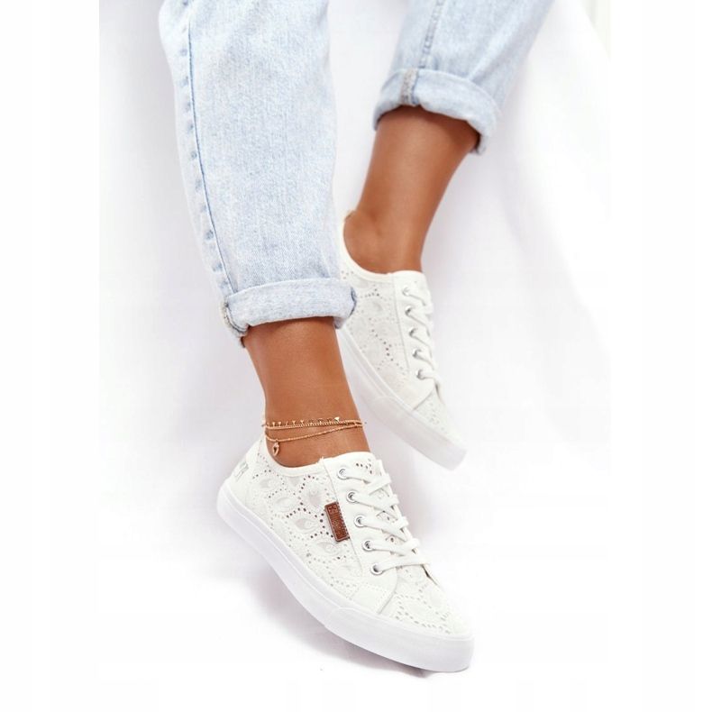 Zapatillas de mujer de encaje Big Star W274925 Blanco 2