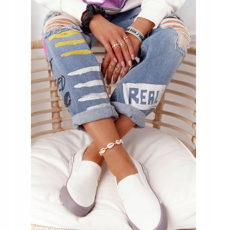 Zapatillas de mujer Slip-on Big Star HH274007 Blanco 5