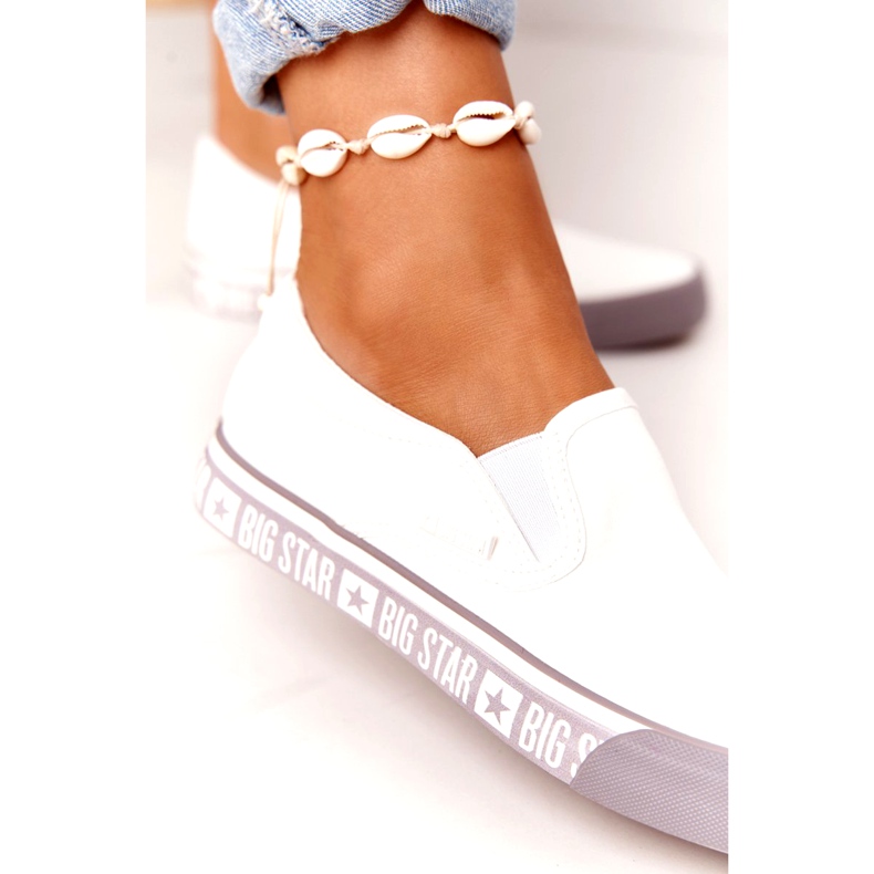 Zapatillas de mujer Slip-on Big Star HH274007 Blanco 4