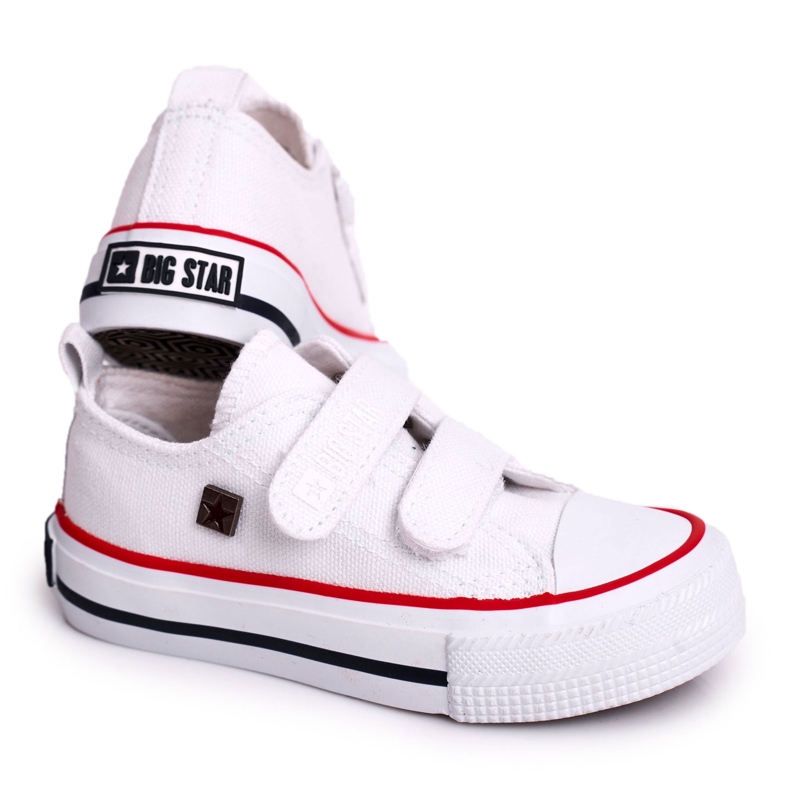 Zapatillas bajas para niños con velcro Big Star HH374095 Blanco 10