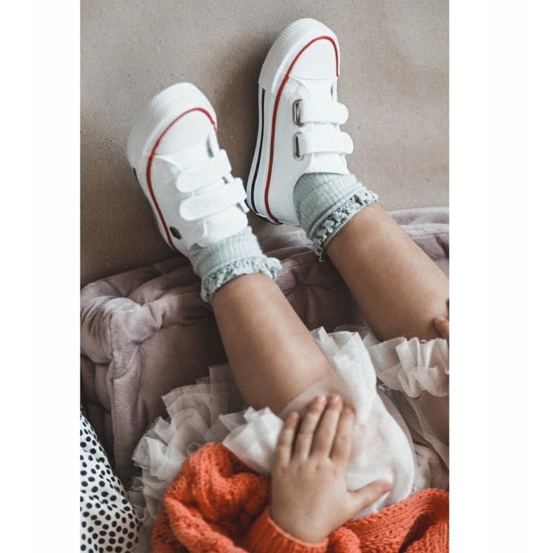 Zapatillas bajas para niños con velcro Big Star HH374095 Blanco 1