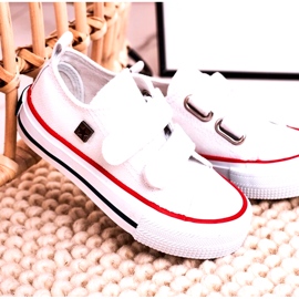 Zapatillas bajas para niños con velcro Big Star HH374095 Blanco 4