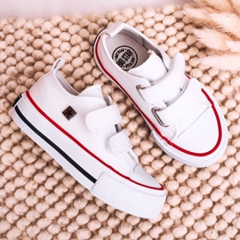 Zapatillas bajas para niños con velcro Big Star HH374095 Blanco 6