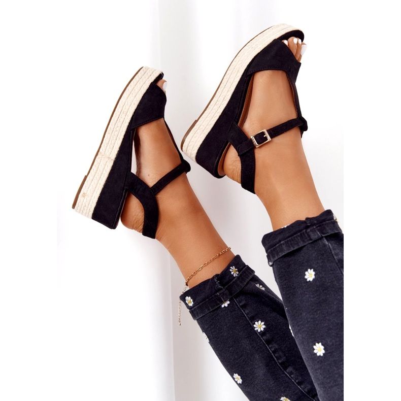 PG1 Negro Sandalias de cuña Graciosa 9R93 Negro 5