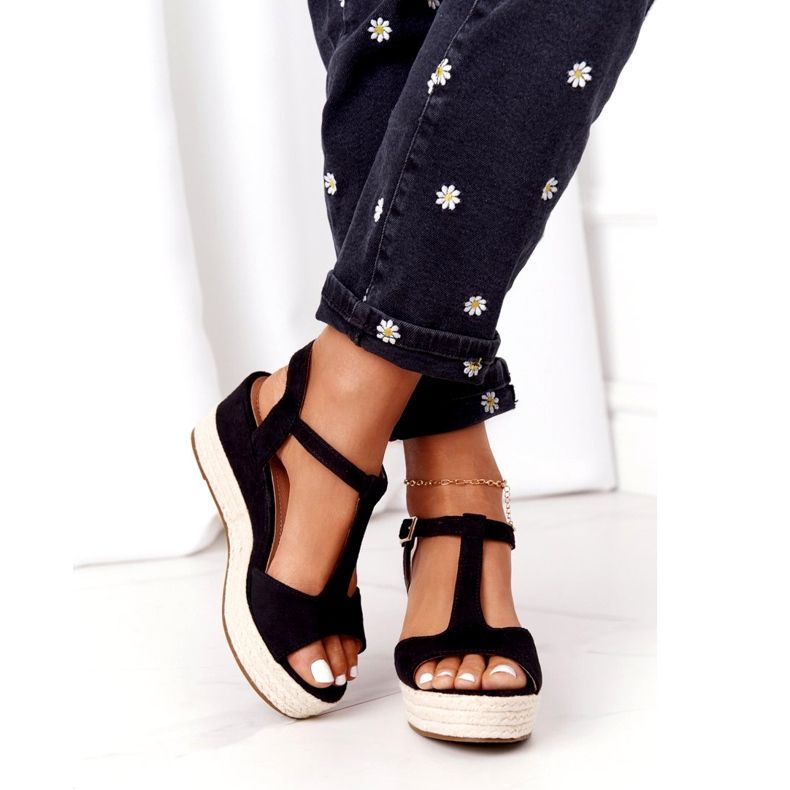 PG1 Negro Sandalias de cuña Graciosa 9R93 Negro 2