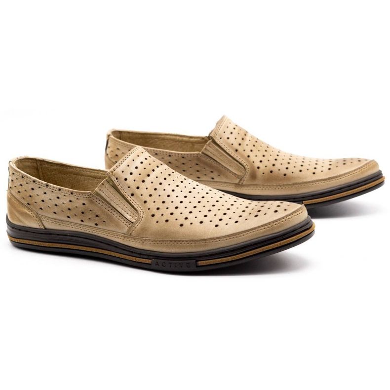 Polbut Zapatos calados para hombre 2107P, beige 2