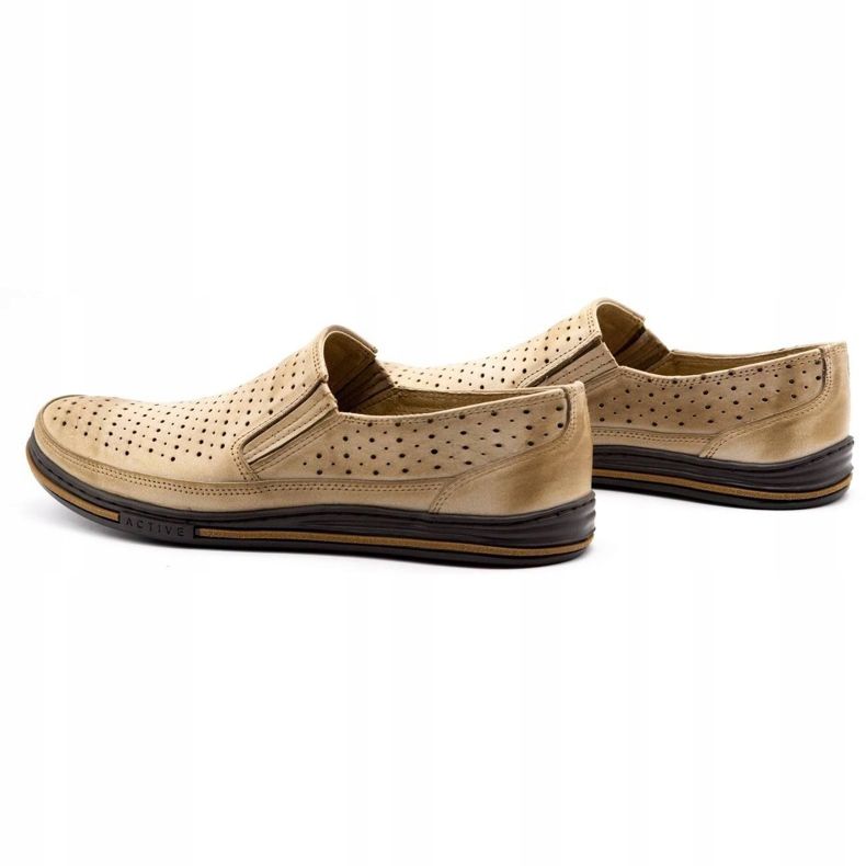 Polbut Zapatos calados para hombre 2107P, beige 6