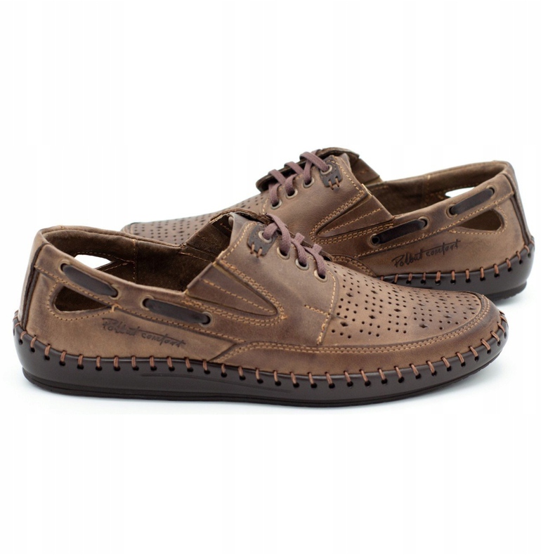 Polbut Mocasines de hombre calados J69L marrón 1