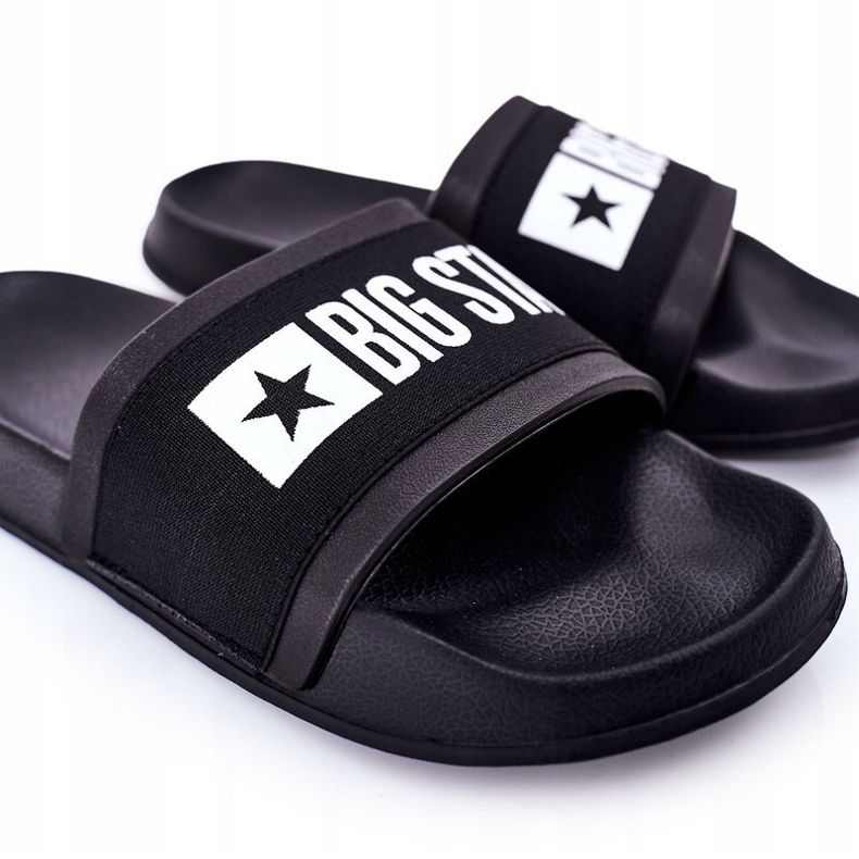 Pantuflas negras Big Star HH174831 para hombre negro 1
