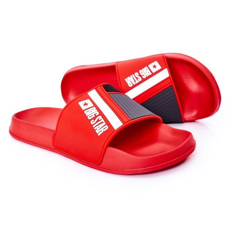 Pantuflas rojas Big Star HH174835 para hombre rojo 1