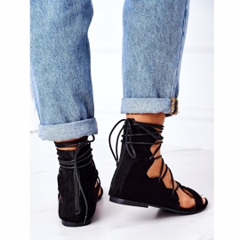 Sandalias romanas Lu Boo negras negro 3