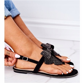Sandalias Japonesas Con Lazo Lu Boo Negra negro 1