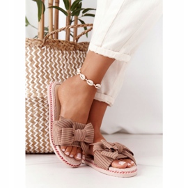 PS1 Pantuflas de goma Gabriell marrones con lazo marrón 4
