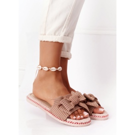 PS1 Pantuflas de goma Gabriell marrones con lazo marrón 1